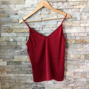 Aritzia Wilfred Free Boscono V-Neck Silky Camisole Size Large Red